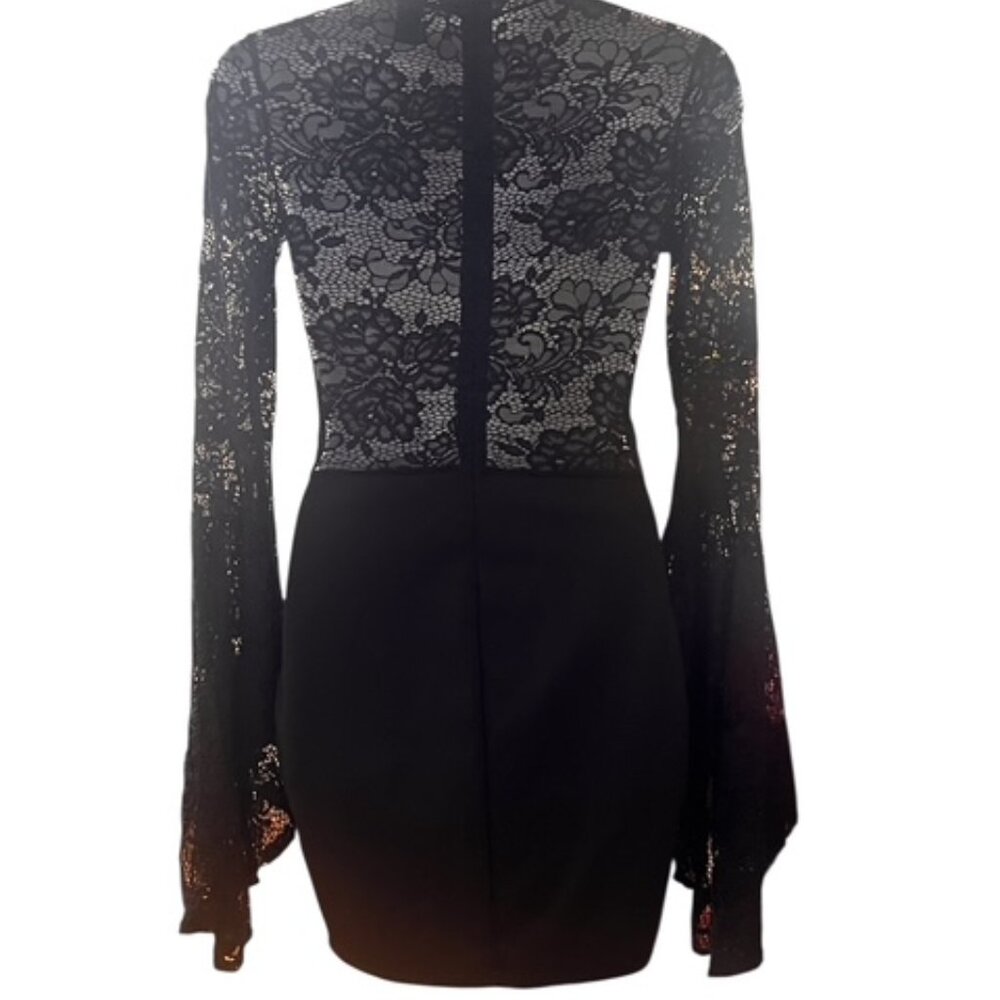 WINDSOR Long Sleeve Lace Mini Dress - Picture 5 of 9